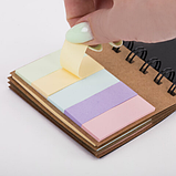 Закладки клейкие в книжке BRAUBERG PASTEL 200 штук: 50х15 мм 5цв. х 25 листов, 50х75 мм 3 цв. х 25 листов, фото 6