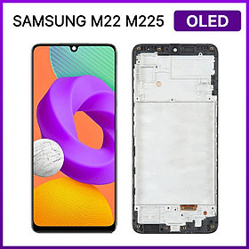 Экран для Samsung M22 (M225) в раме (OLED), черный