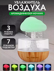 Увлажнитель воздуха с подсветкой Гриб (Облако) Cloud Rain Humidifier. Аромадиффузор и Ночник