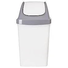 Ведро-контейнер IDEA Свинг 50 л, с крышкой (качающейся), для мусора, 74х40х35 см, серое