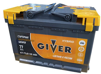 Аккумулятор GIVER HYBRID 6CT-77.1 Прямая полярность пусковой ток 640А (АКБ)