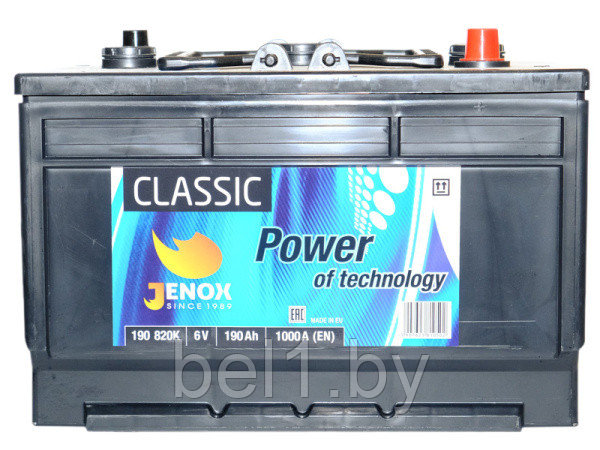 Аккумулятор 3СТ-190 JENOX A3E Classic (R190820K) 6V Прямая полярность пусковой ток 1000А (АКБ)