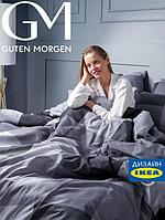 Постельное белье 2 спальное IKEA в квадратик бязь хлопок комплект постель для двуспальной кровати серое