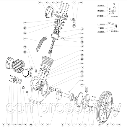 Голова компрессорная LB50, воздушный насос 4022230020, 4022230260, 4022230290, поршневой блок 4,0 кВт, фото 2