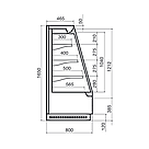 Витрина холодильная Dazzl Vega 080 H160 Plug-in 125 +1…+7 (с боковинами), фото 5