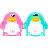 Точилка Deli "Penguin", 2 отверстия, ассорти
