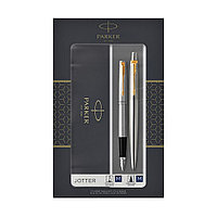 Набор "Parker Jotter Stainless Steel GT": ручка шариковая автоматическая и перьевая, золотистый, серебристый