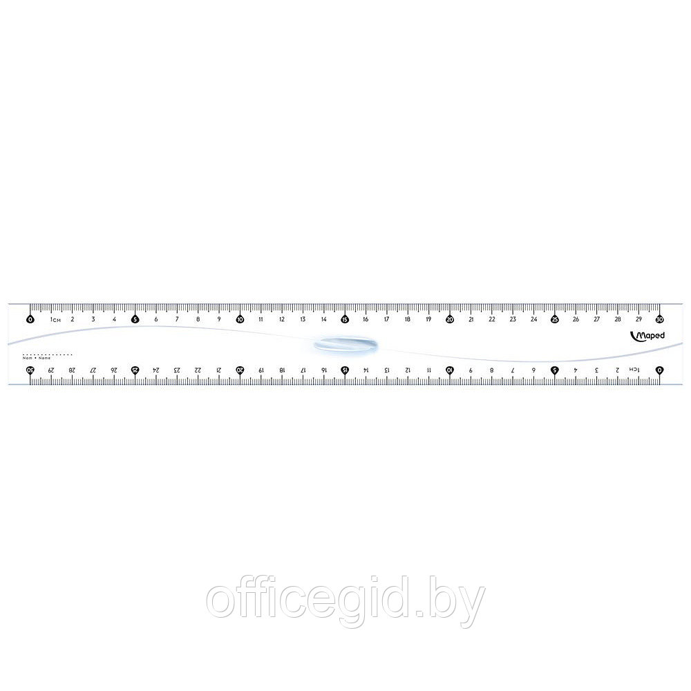 Линейка Maped "Кристалл", 30 см, с держателем, прозрачный