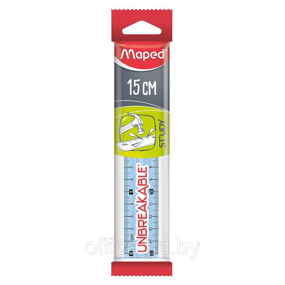 Линейка Maped "Unbreakable", 15 см, ассорти