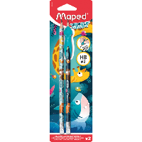 Карандаш простой Maped "Jungle fever", HB, с ластиком, 2 шт