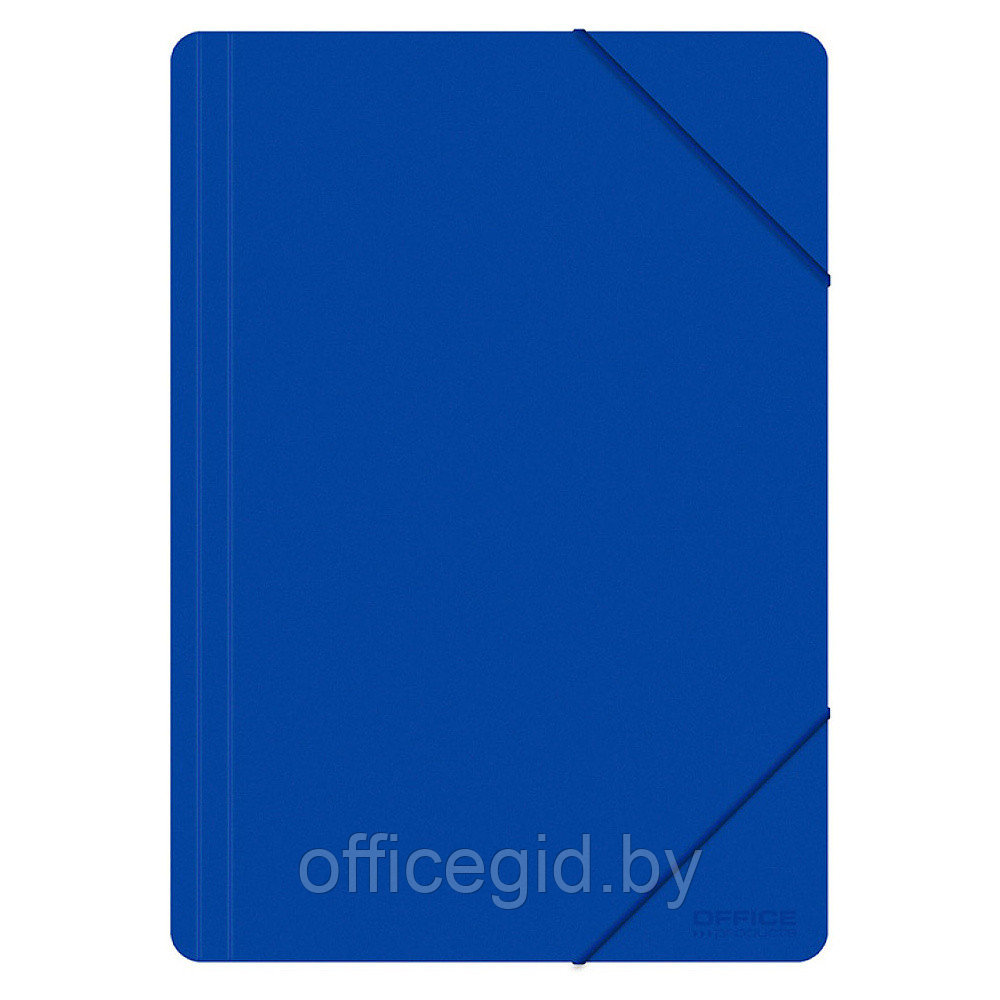 Папка на резинках "Office Products", A4, 15 мм, пластик, синий