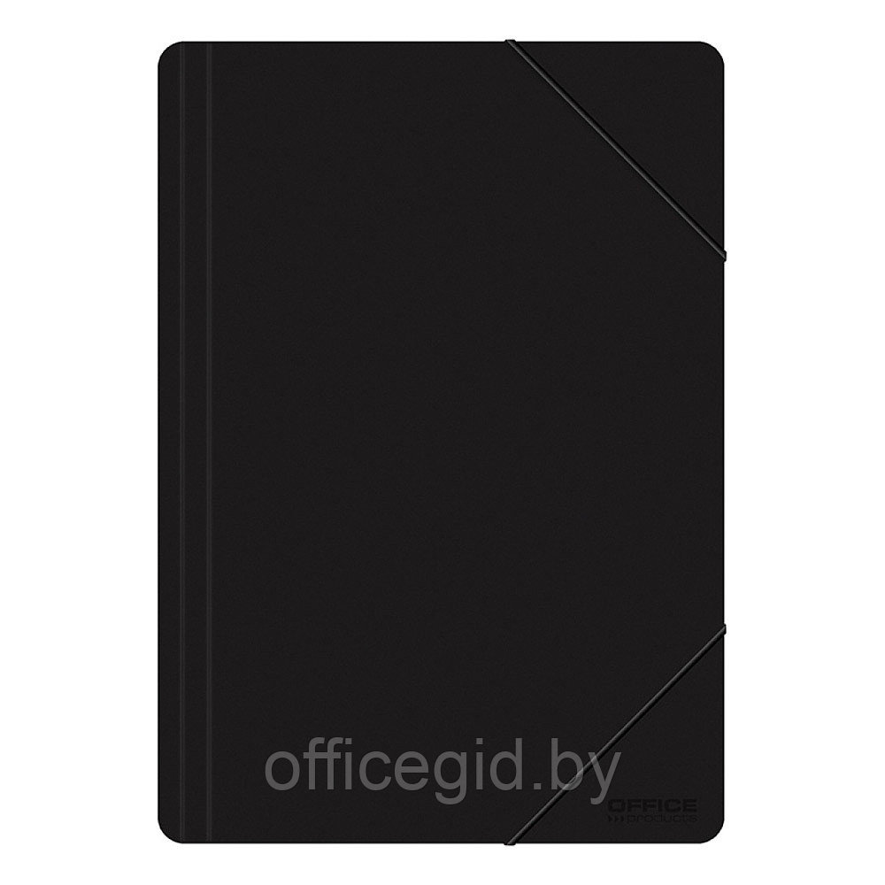 Папка на резинках "Office Products", A4, 15 мм, пластик, черный
