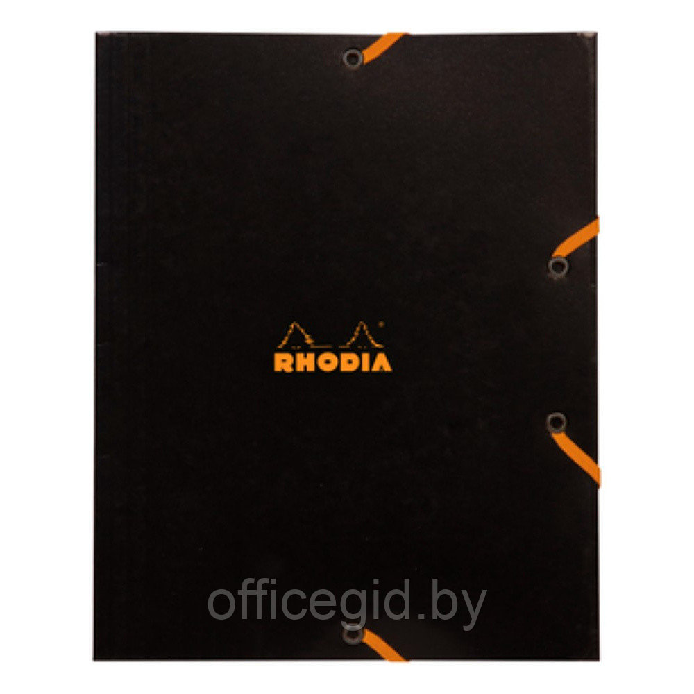 Папка на резинках "Rhodia", A5, 15 мм, картон, черный