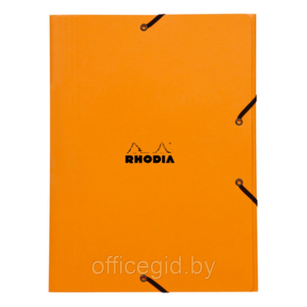 Папка на резинках "Rhodia", A4, 15 мм, картон, оранжевый