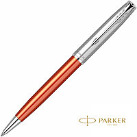 Ручка шариковая автоматическая Parker "Sonnet Essential SB K545", 0,7 мм, серебристый, оранжевый, стерж.