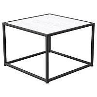 Стол журнальный Millwood "ART-3", 650х650х490 мм, дуб белый крафт, черный