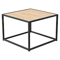 Стол журнальный Millwood "ART-3", 650х650х490 мм, дуб золотой крафт, черный
