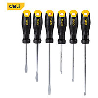 Набор отверток Deli, 3 SL, 3 PH, 6 шт, черный, желтый