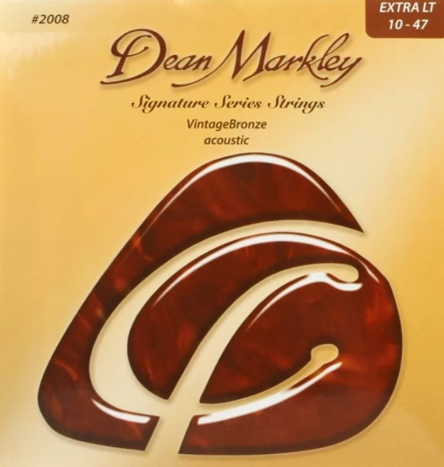 Dean Markley DM2008 Vintage Bronze Комплект струн для акустической гитары, бронза 85/15, 10-47