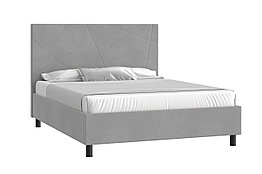 Кровать Мальта 160х200 - Микровелюр светло-серый (Мелодия сна)