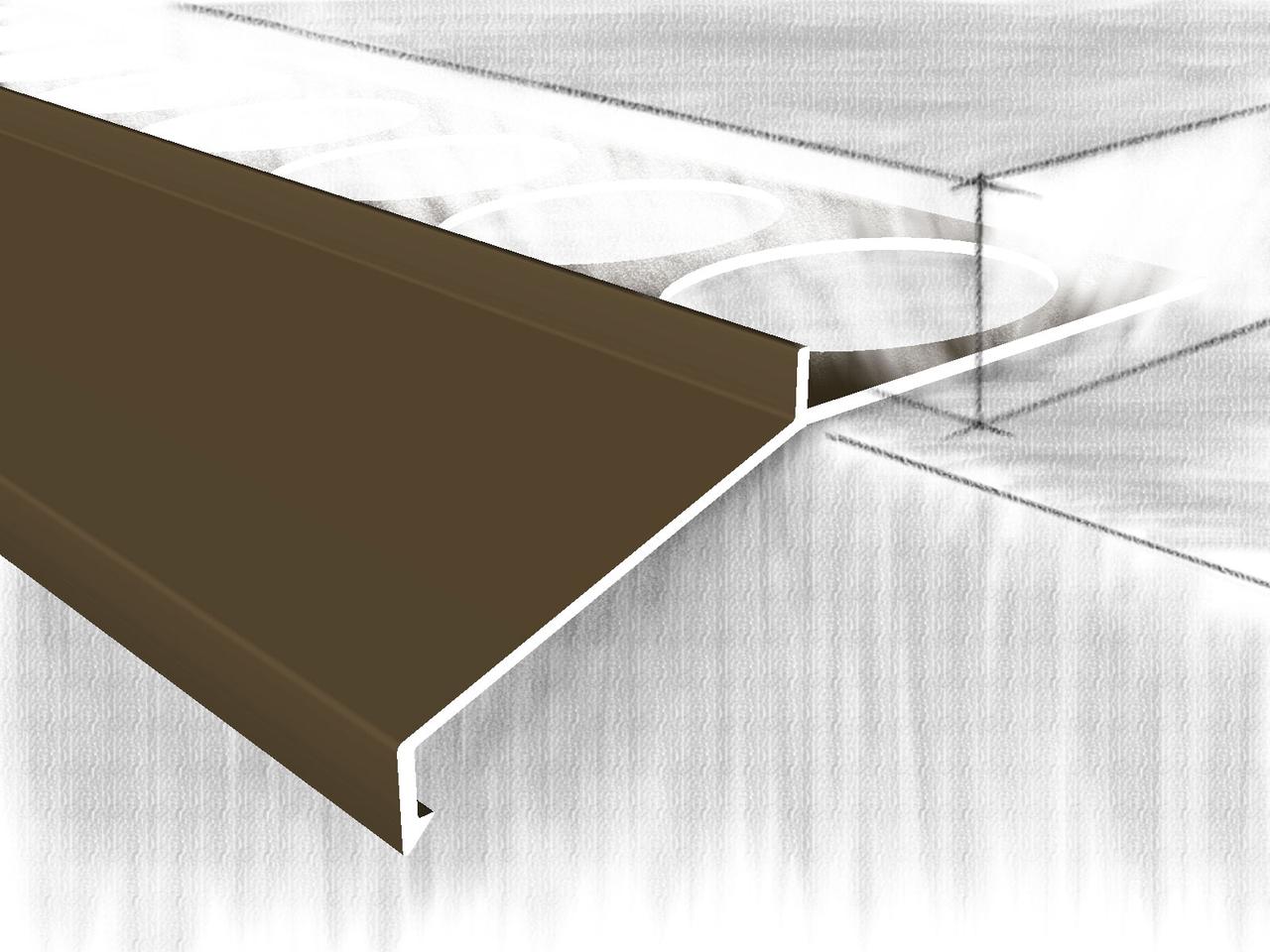 Отлив-капельник для балконов и открытых террас. 25903А бронза 250см