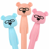 Ручка фигурная шариковая ЮНЛАНДИЯ "Мишка", мягкий силиконовый корпус, ассорти, СИНЯЯ, пишущий узел 0,7 мм, фото 2