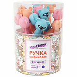 Ручка фигурная шариковая ЮНЛАНДИЯ "Мишка", мягкий силиконовый корпус, ассорти, СИНЯЯ, пишущий узел 0,7 мм, фото 10