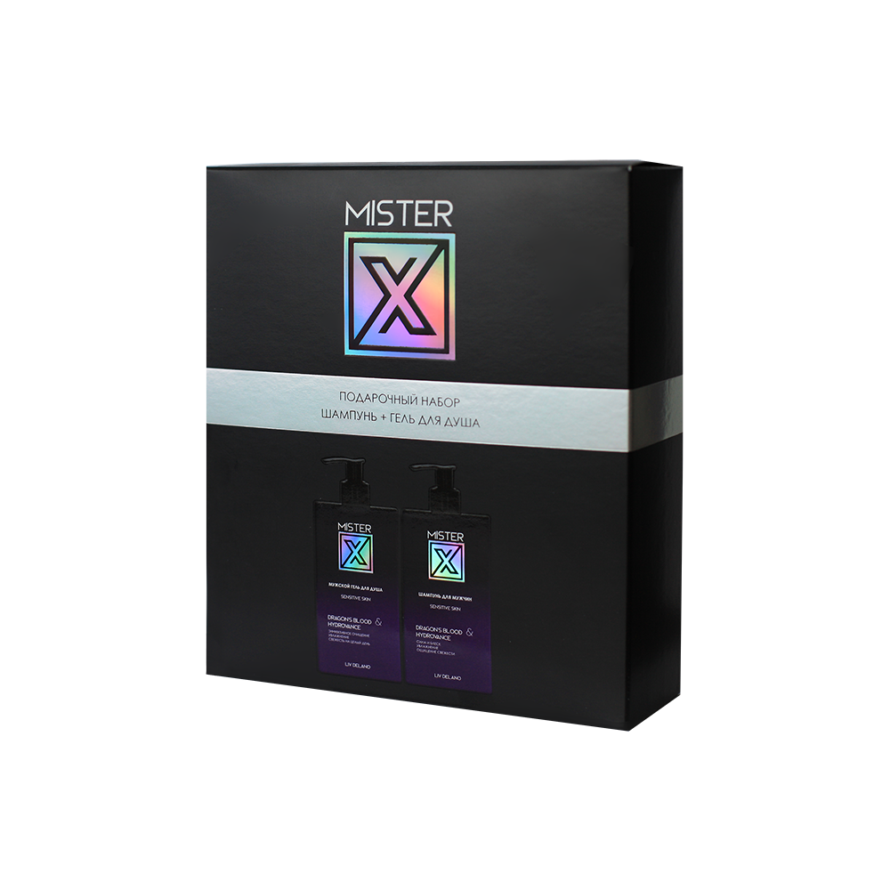 Подарочный набор № 1 "Mister X", 500г Шампунь+гель д/душа