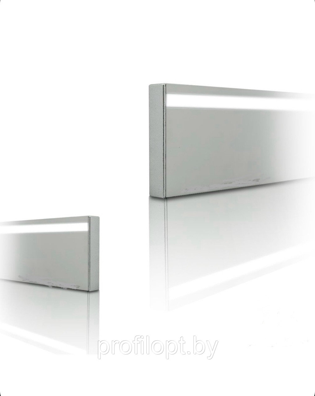 Заглушка (пара) к плинтусу ПЛ-80 Серебро с подсветкой купить в Минске