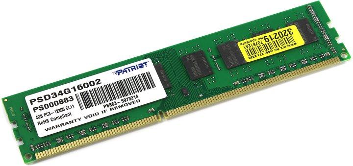 Patriot Signature Line PSD34G16002 DDR3 DIMM 4Gb PC3-12800 CL11