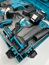 Набор аккумуляторных инструментов Makita 4 в 1 (УШМ, перфоратор, шуруповерт, гайковерт, 2 АКБ 4 А/ч) Аналог, фото 2