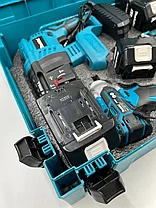 Набор аккумуляторных инструментов Makita 4 в 1 (УШМ, перфоратор, шуруповерт, гайковерт, 2 АКБ 4 А/ч) Аналог, фото 3