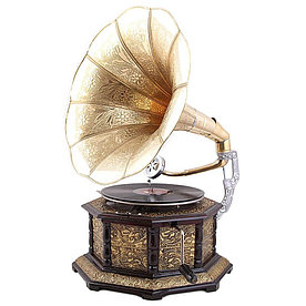 Граммофон ''His masters voice'' восьмигранник металлический оклад (реплика)