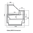 Гастрономическая витрина Dazzl Galaxy 080 375 Plug-in статическая 0…+7 (с боковинами), фото 2