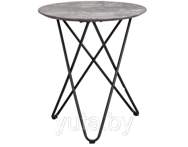 Стол журнальный BOLERO, d 50*55, (Бетон/черный)