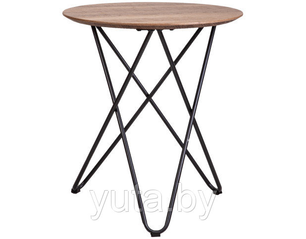Стол журнальный BOLERO, d 50*55, (Дуб античный/черный)