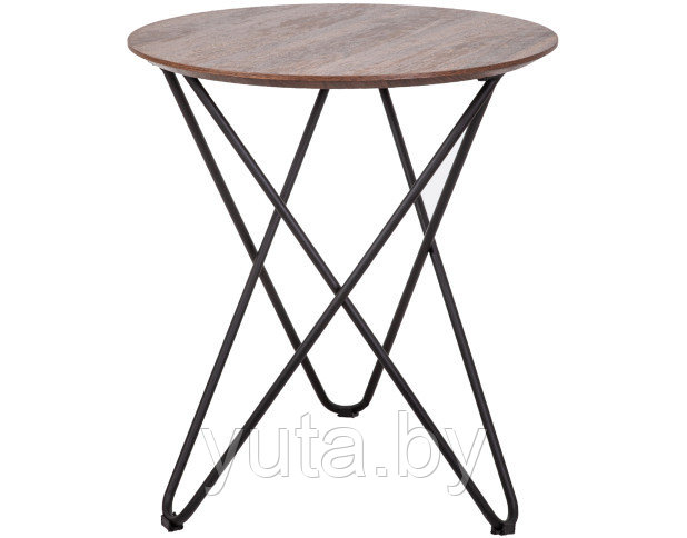 Стол журнальный BOLERO, d 50*55, (Орех/черный)