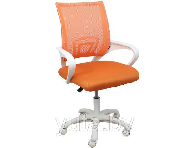 Кресло поворотное RICCI, WHITE (оранжевый)