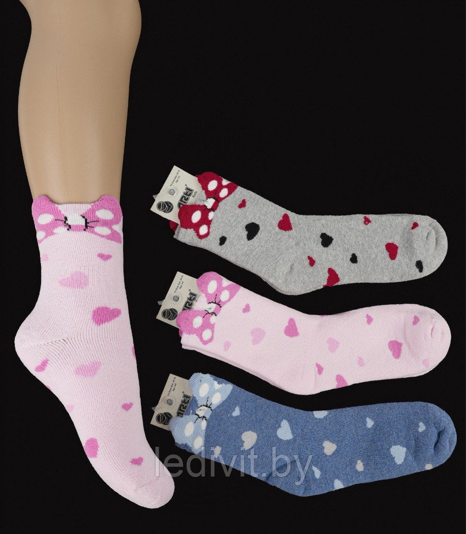 Носки для девочки с рисунком махровые