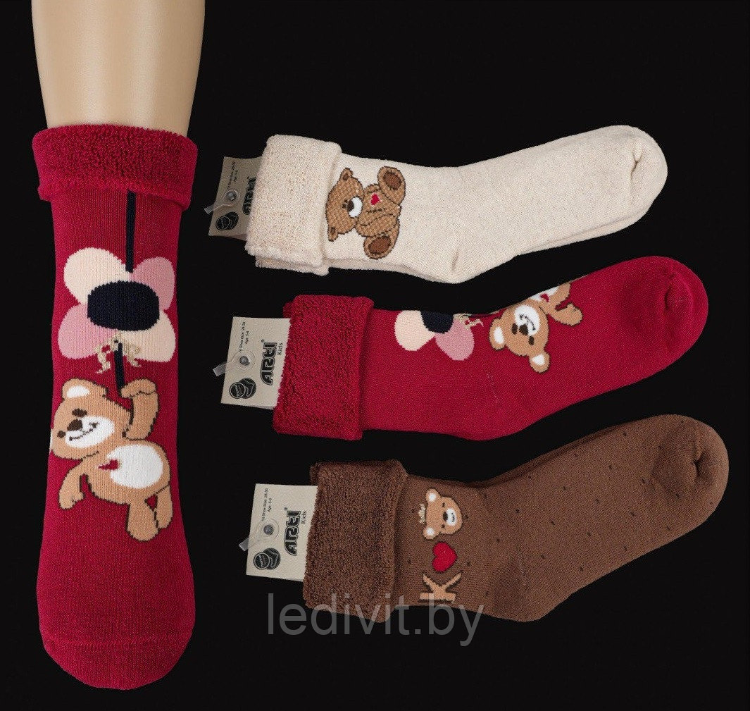 Носки для девочки с рисунком махровые