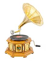 Граммофон "His Master s Voice" (реплика) восьмигранник светлый металл