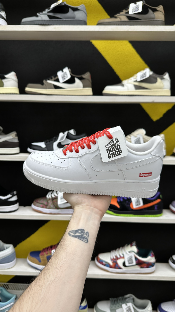 Кроссовки Supreme x Nike Air Force 1 Low White Red