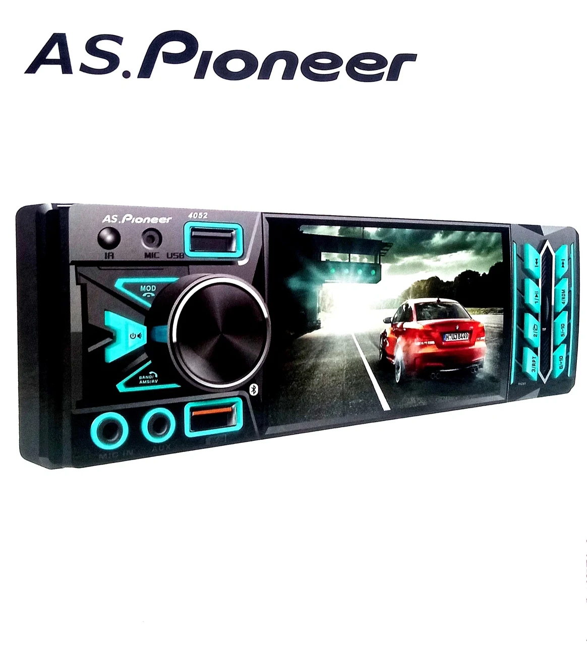 Автомагнитола AS.Pioneer 4052 (4041,4042)BT, подсветка 7 цветов, пульт ДУ, с экраном 1080 Full HD