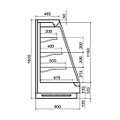 Витрина холодильная Dazzl Vega 090 H160 торцевая +1...+7 (с боковинами), фото 5