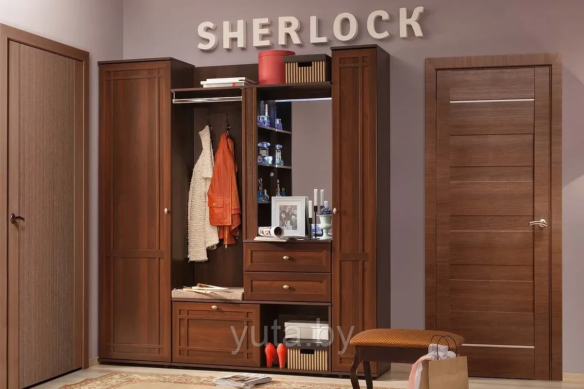 Глазовская мебельная фабрика - Мебель в магазинах "Аксамит" Прихожая Sherlock (Орех Шоколадный)