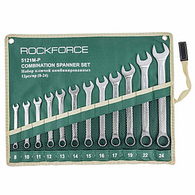 Набор ключей комбинированных RockForce RF-5121P 12пр.(8,10-17,19,22,24мм),на полотне