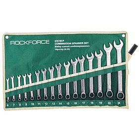 Набор ключей комбинированных RockForce RF-5161P 16пр.(6-19,22, 24мм),на полотне
