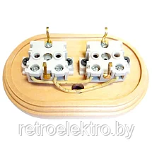 Розетка двухместная керамическая ретро Арбат Белый, Interior Electric, фото 3