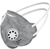 ЗУБР ПГ-80, класс защиты FFP1, плоская, с угольным слоем, фильтрующая полумаска с клапаном выдоха,