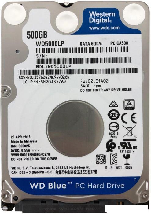 Жесткий диск WD Blue 500GB WD5000LPZX